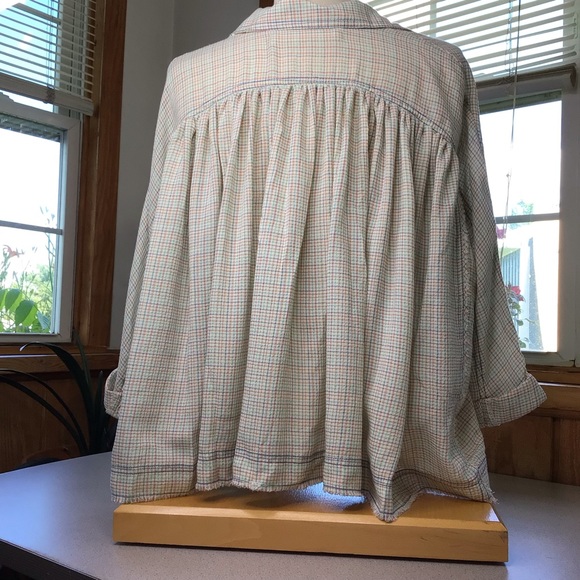 Free People Rainbow Picnic Plaid Oversized size XS - Picture 4 of 10